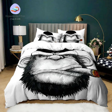 Housse de Couette Singe Fumeur